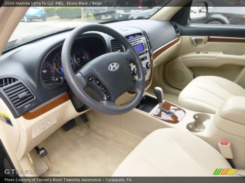 Ebony Black / Beige 2009 Hyundai Santa Fe GLS 4WD