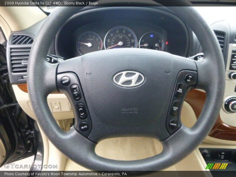 Ebony Black / Beige 2009 Hyundai Santa Fe GLS 4WD