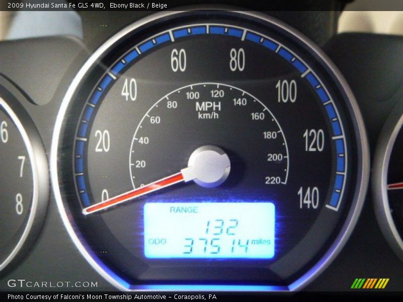 Ebony Black / Beige 2009 Hyundai Santa Fe GLS 4WD