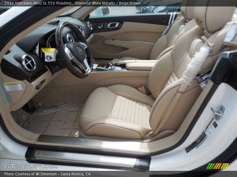 Diamond White Metallic / Beige/Brown 2013 Mercedes-Benz SL 550 Roadster