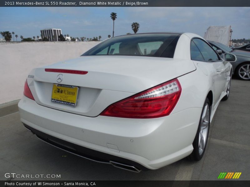 Diamond White Metallic / Beige/Brown 2013 Mercedes-Benz SL 550 Roadster