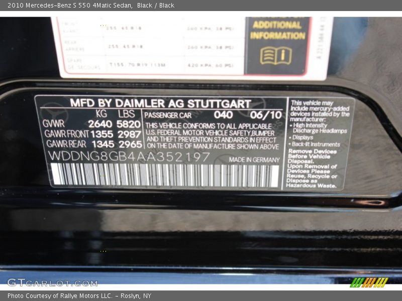 Black / Black 2010 Mercedes-Benz S 550 4Matic Sedan