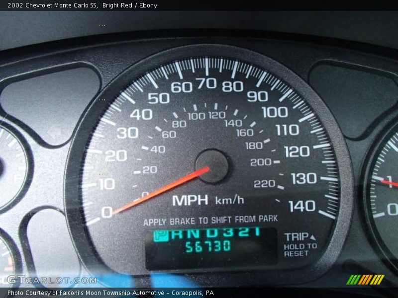 Bright Red / Ebony 2002 Chevrolet Monte Carlo SS