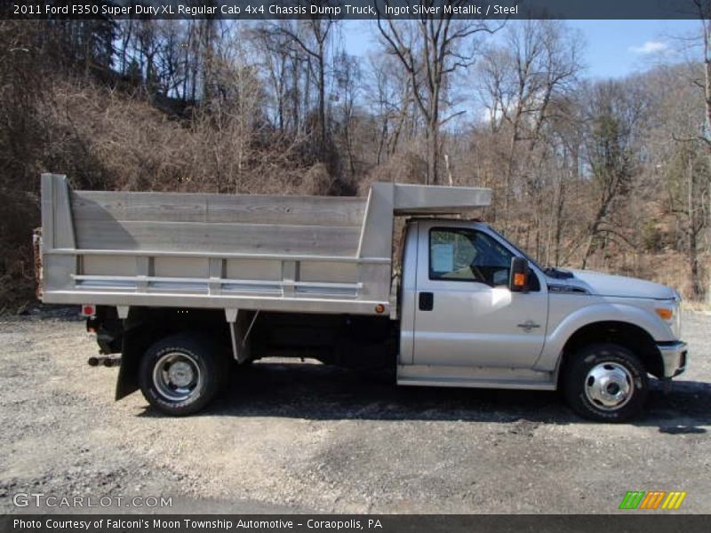 Ingot Silver Metallic / Steel 2011 Ford F350 Super Duty XL Regular Cab 4x4 Chassis Dump Truck