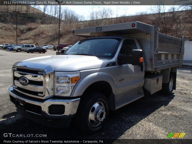 Ingot Silver Metallic / Steel 2011 Ford F350 Super Duty XL Regular Cab 4x4 Chassis Dump Truck