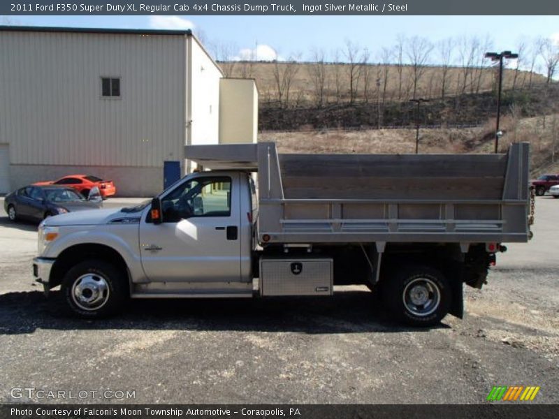 Ingot Silver Metallic / Steel 2011 Ford F350 Super Duty XL Regular Cab 4x4 Chassis Dump Truck