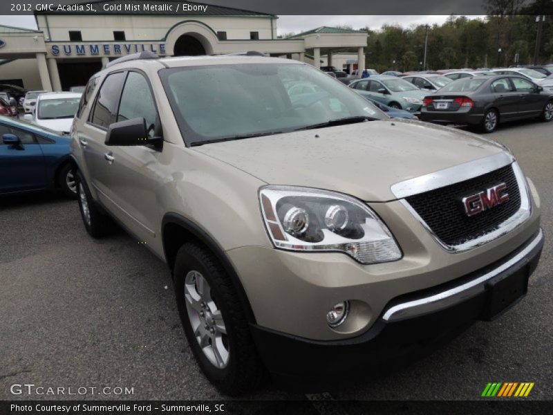 Gold Mist Metallic / Ebony 2012 GMC Acadia SL