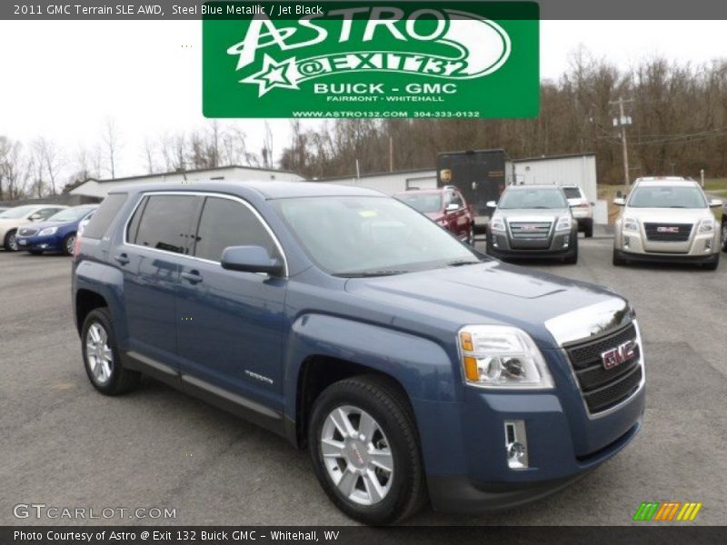 Steel Blue Metallic / Jet Black 2011 GMC Terrain SLE AWD
