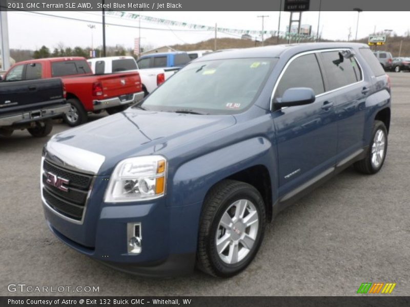 Steel Blue Metallic / Jet Black 2011 GMC Terrain SLE AWD