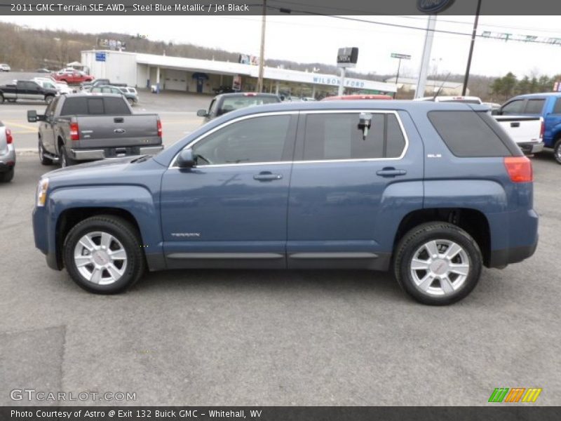 Steel Blue Metallic / Jet Black 2011 GMC Terrain SLE AWD