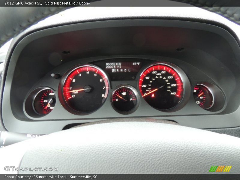 Gold Mist Metallic / Ebony 2012 GMC Acadia SL