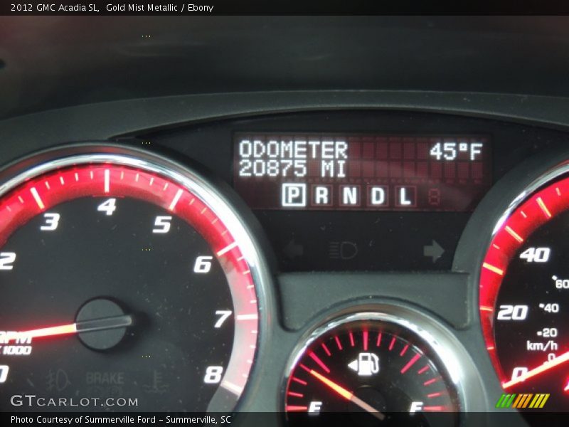 Gold Mist Metallic / Ebony 2012 GMC Acadia SL
