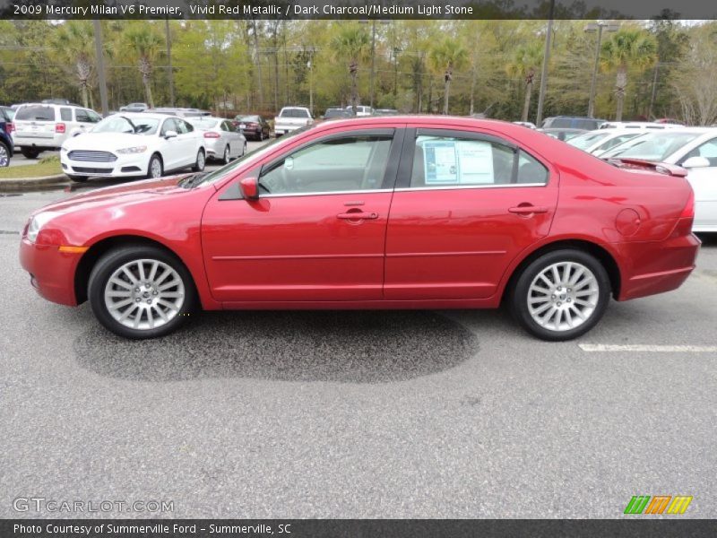 Vivid Red Metallic / Dark Charcoal/Medium Light Stone 2009 Mercury Milan V6 Premier