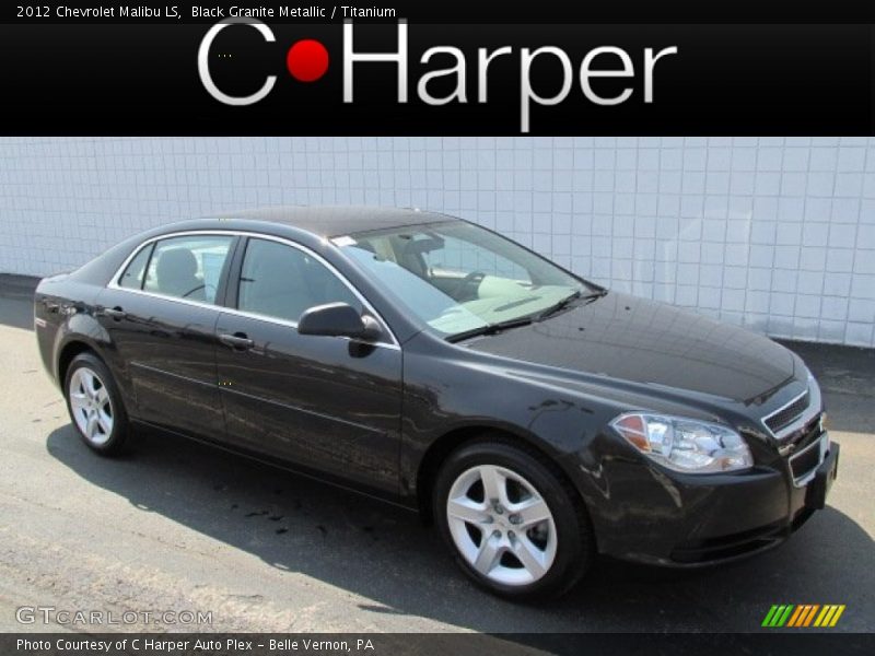 Black Granite Metallic / Titanium 2012 Chevrolet Malibu LS