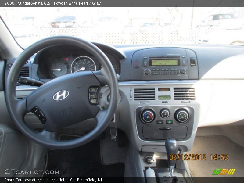 Powder White Pearl / Gray 2008 Hyundai Sonata GLS