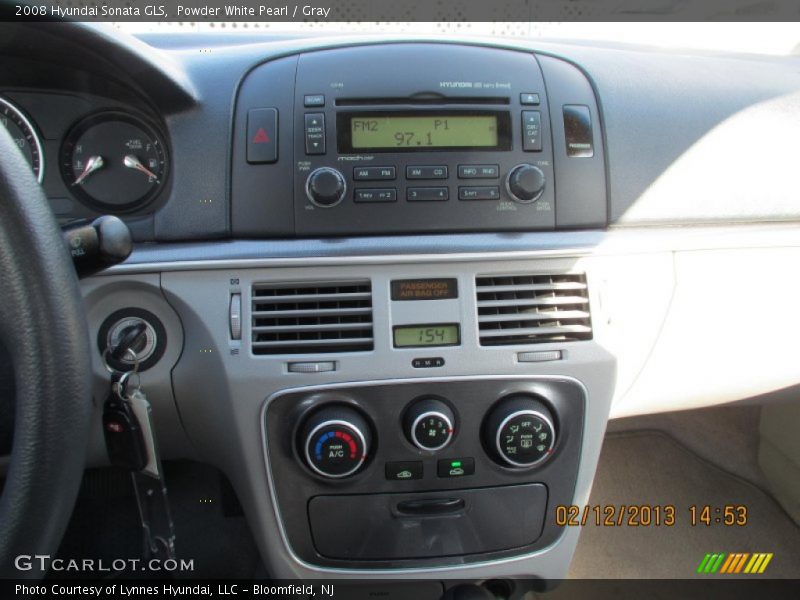 Powder White Pearl / Gray 2008 Hyundai Sonata GLS