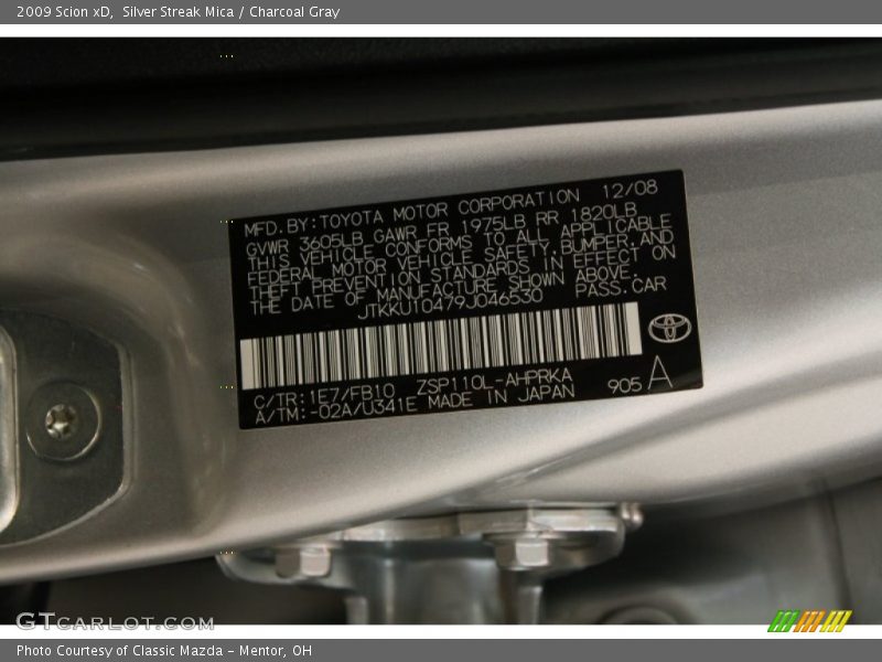 Silver Streak Mica / Charcoal Gray 2009 Scion xD