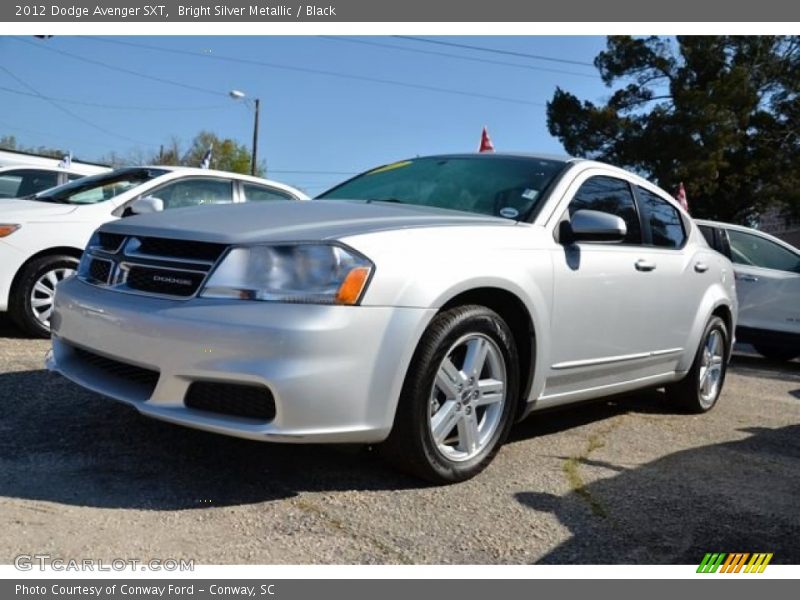 Bright Silver Metallic / Black 2012 Dodge Avenger SXT