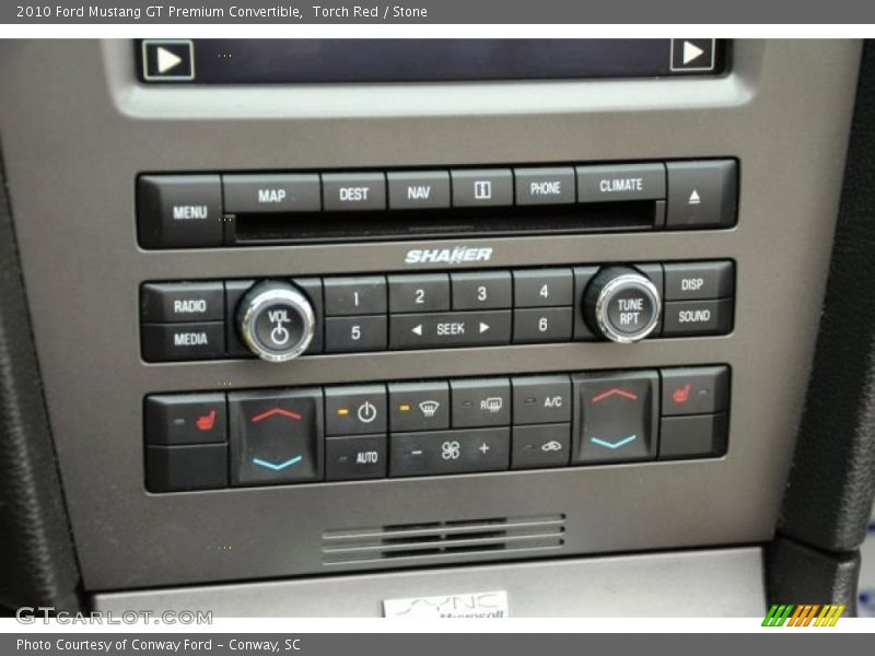 Controls of 2010 Mustang GT Premium Convertible