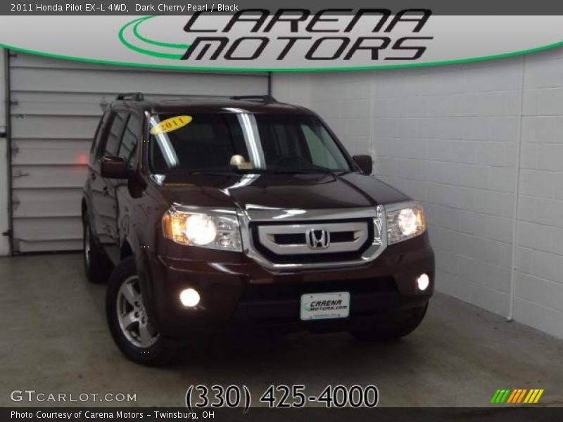 Dark Cherry Pearl / Black 2011 Honda Pilot EX-L 4WD