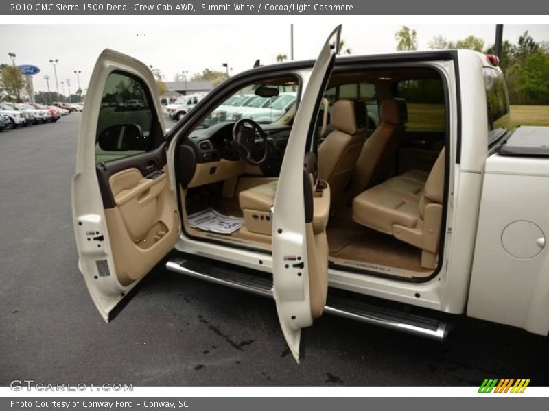 Summit White / Cocoa/Light Cashmere 2010 GMC Sierra 1500 Denali Crew Cab AWD