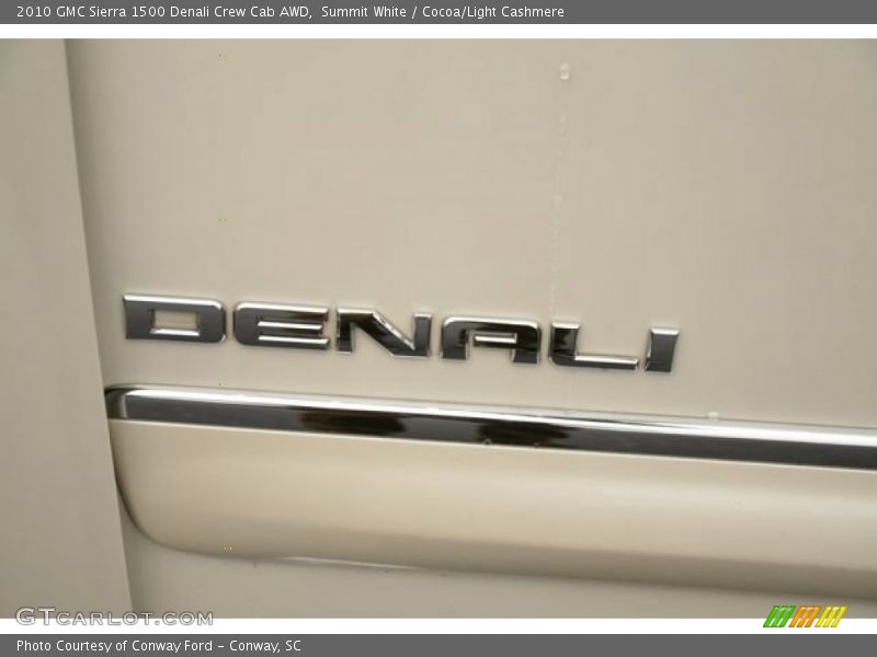 Summit White / Cocoa/Light Cashmere 2010 GMC Sierra 1500 Denali Crew Cab AWD