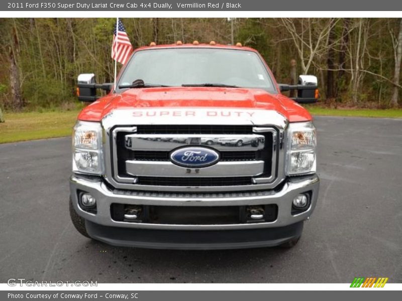 Vermillion Red / Black 2011 Ford F350 Super Duty Lariat Crew Cab 4x4 Dually