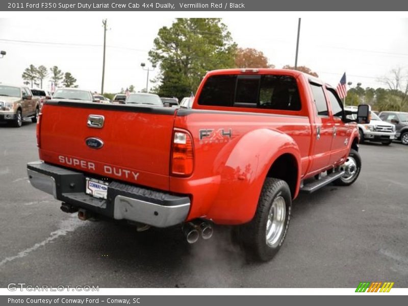 Vermillion Red / Black 2011 Ford F350 Super Duty Lariat Crew Cab 4x4 Dually