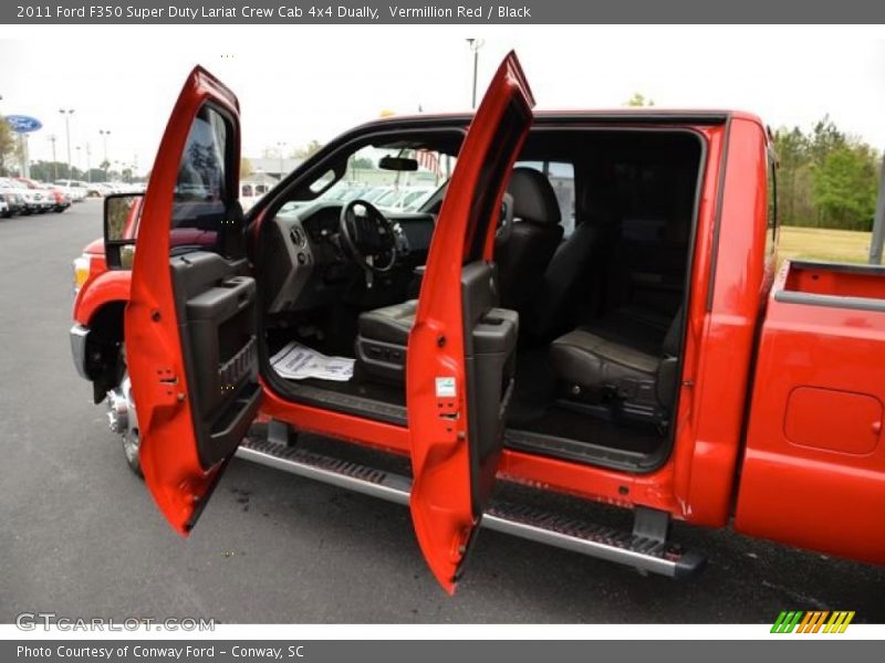 Vermillion Red / Black 2011 Ford F350 Super Duty Lariat Crew Cab 4x4 Dually