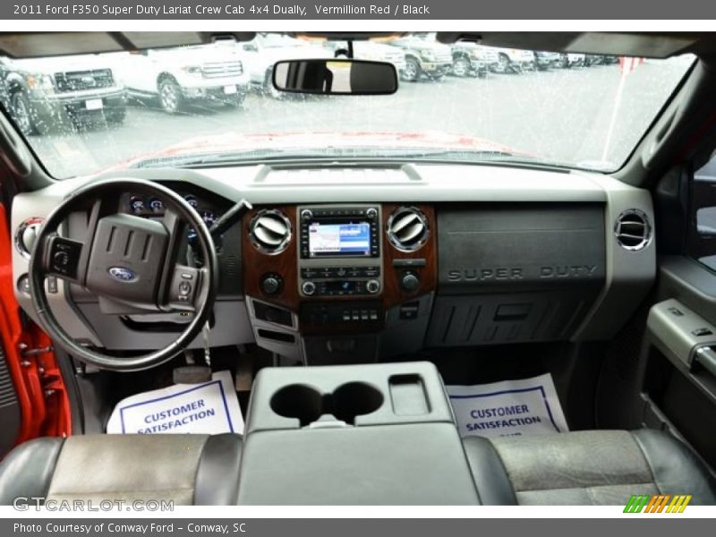 Vermillion Red / Black 2011 Ford F350 Super Duty Lariat Crew Cab 4x4 Dually