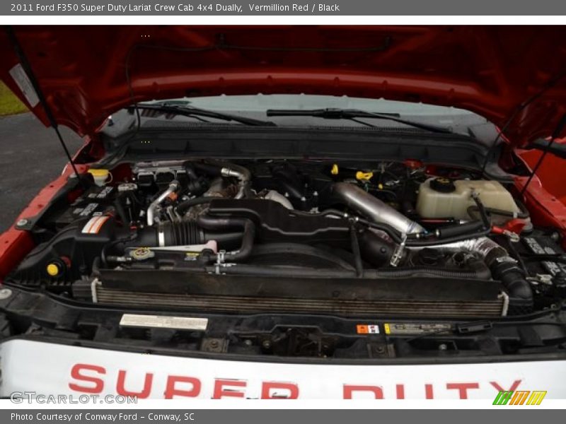 Vermillion Red / Black 2011 Ford F350 Super Duty Lariat Crew Cab 4x4 Dually