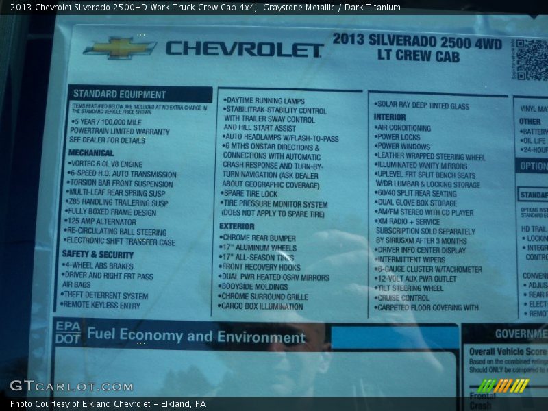 Graystone Metallic / Dark Titanium 2013 Chevrolet Silverado 2500HD Work Truck Crew Cab 4x4