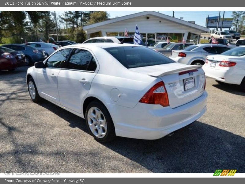 White Platinum Tri-Coat / Medium Light Stone 2011 Ford Fusion SE V6