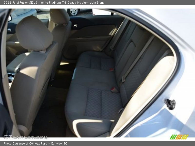 White Platinum Tri-Coat / Medium Light Stone 2011 Ford Fusion SE V6