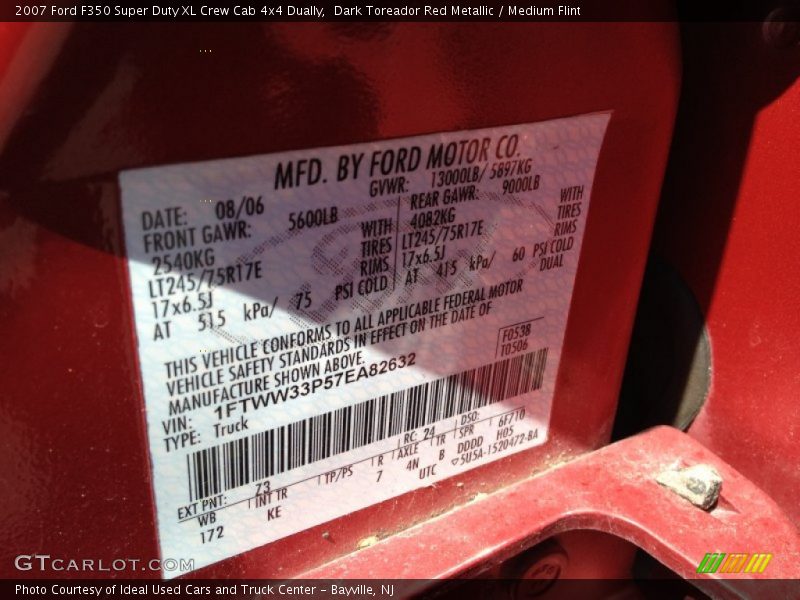 Dark Toreador Red Metallic / Medium Flint 2007 Ford F350 Super Duty XL Crew Cab 4x4 Dually