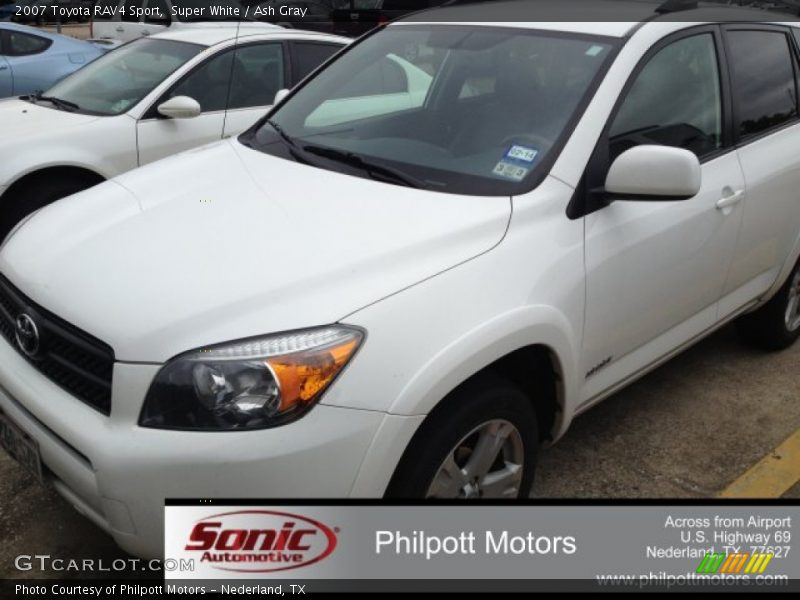 Super White / Ash Gray 2007 Toyota RAV4 Sport