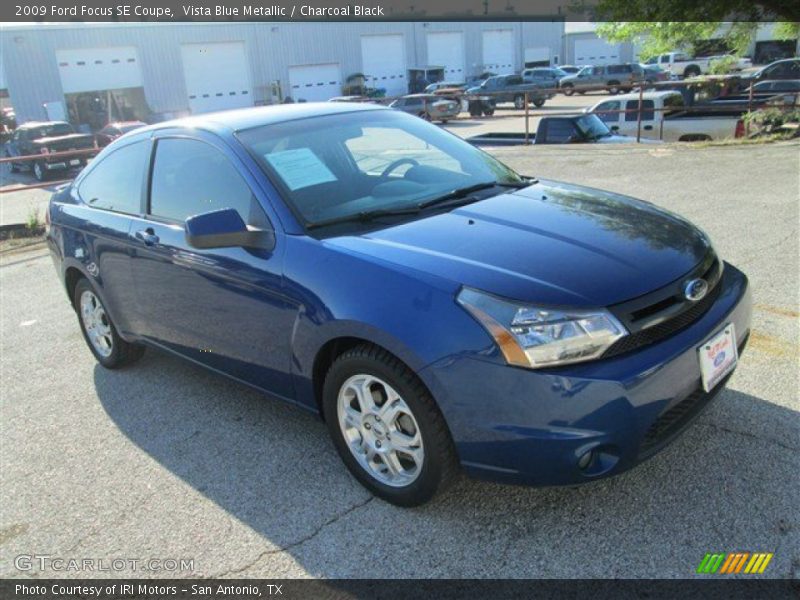 Vista Blue Metallic / Charcoal Black 2009 Ford Focus SE Coupe