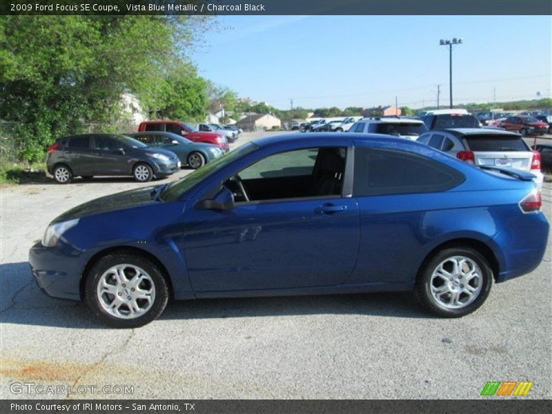 Vista Blue Metallic / Charcoal Black 2009 Ford Focus SE Coupe