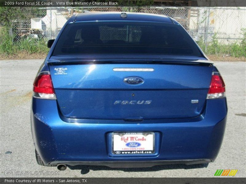 Vista Blue Metallic / Charcoal Black 2009 Ford Focus SE Coupe