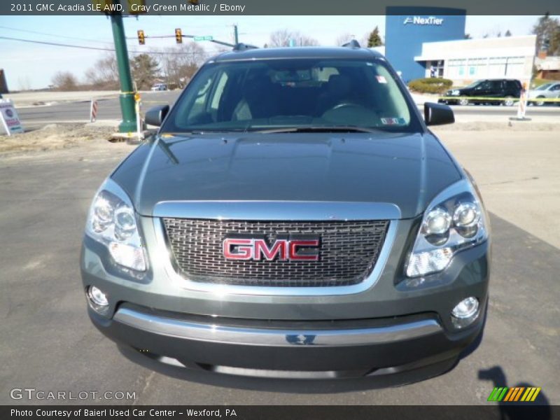 Gray Green Metallic / Ebony 2011 GMC Acadia SLE AWD