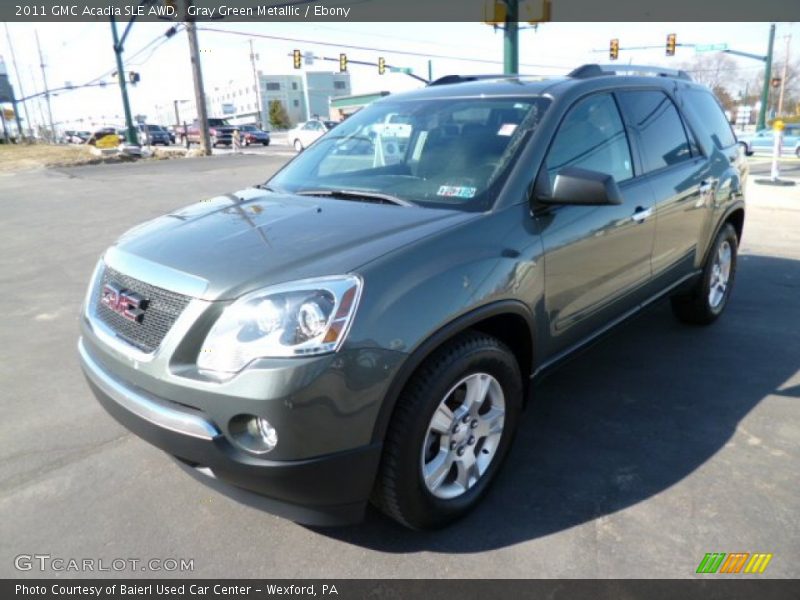 Gray Green Metallic / Ebony 2011 GMC Acadia SLE AWD