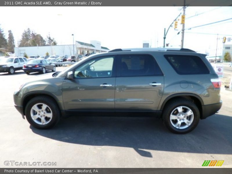 Gray Green Metallic / Ebony 2011 GMC Acadia SLE AWD