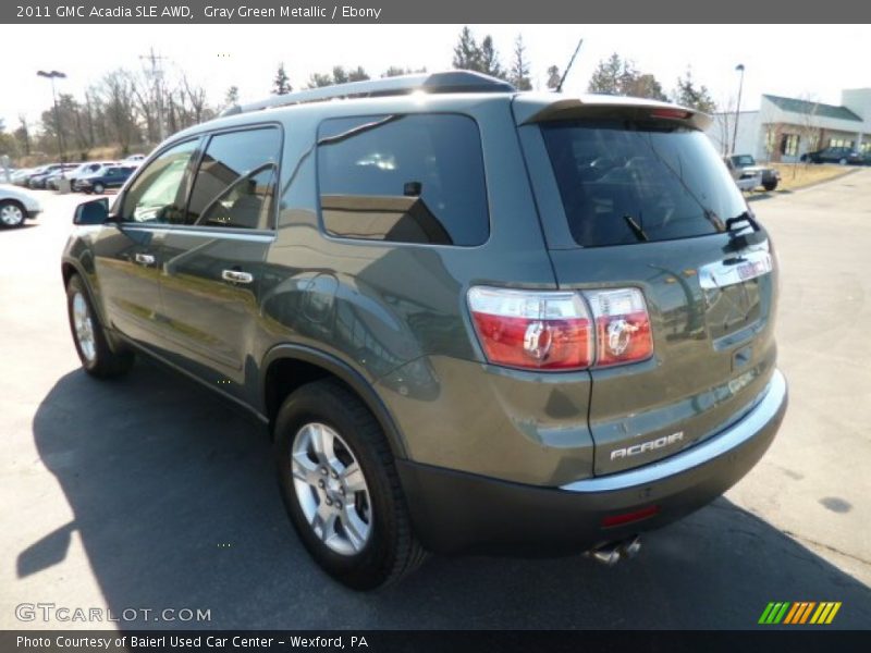 Gray Green Metallic / Ebony 2011 GMC Acadia SLE AWD