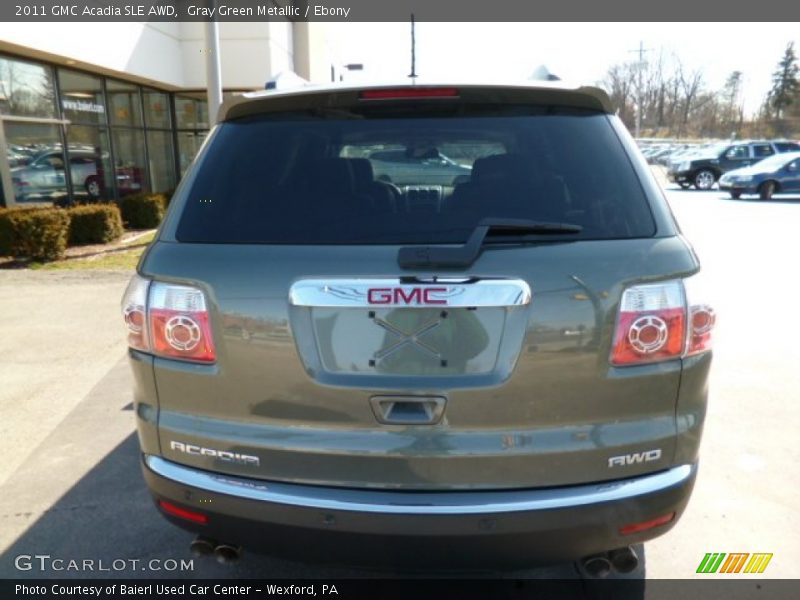 Gray Green Metallic / Ebony 2011 GMC Acadia SLE AWD