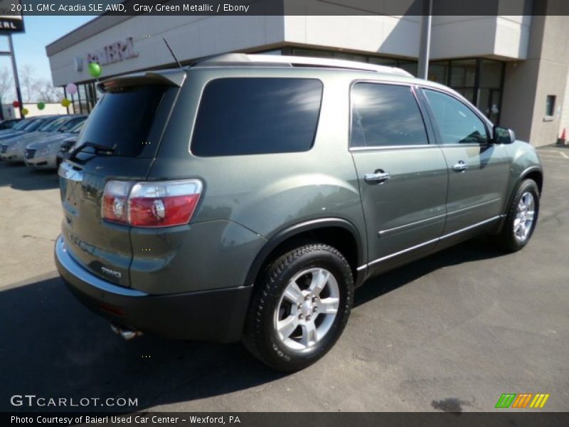 Gray Green Metallic / Ebony 2011 GMC Acadia SLE AWD