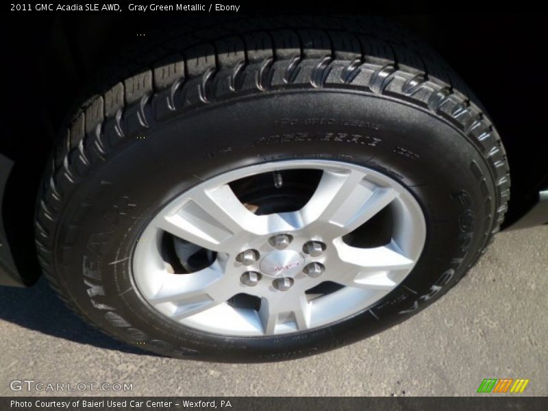 Gray Green Metallic / Ebony 2011 GMC Acadia SLE AWD