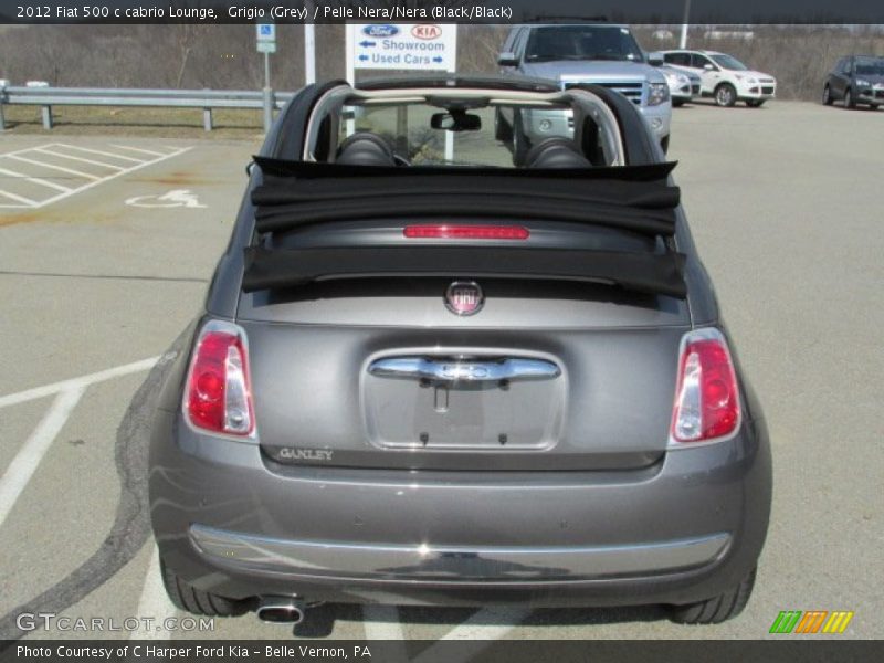 Grigio (Grey) / Pelle Nera/Nera (Black/Black) 2012 Fiat 500 c cabrio Lounge