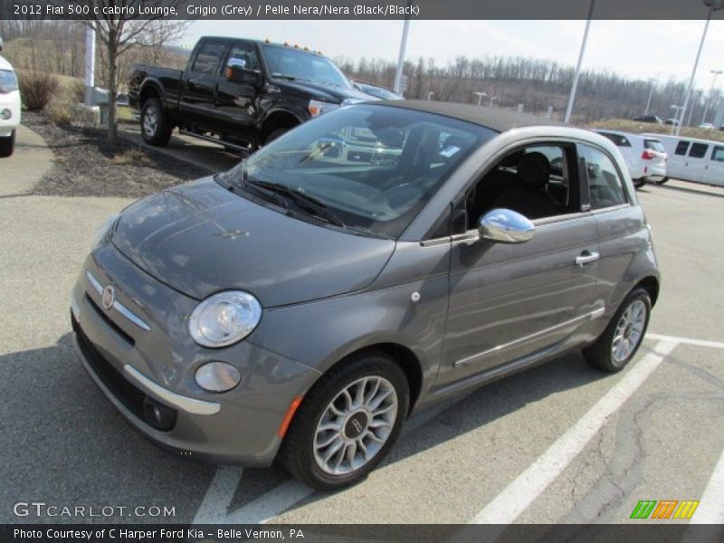 Grigio (Grey) / Pelle Nera/Nera (Black/Black) 2012 Fiat 500 c cabrio Lounge