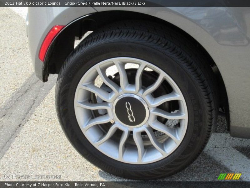 Grigio (Grey) / Pelle Nera/Nera (Black/Black) 2012 Fiat 500 c cabrio Lounge