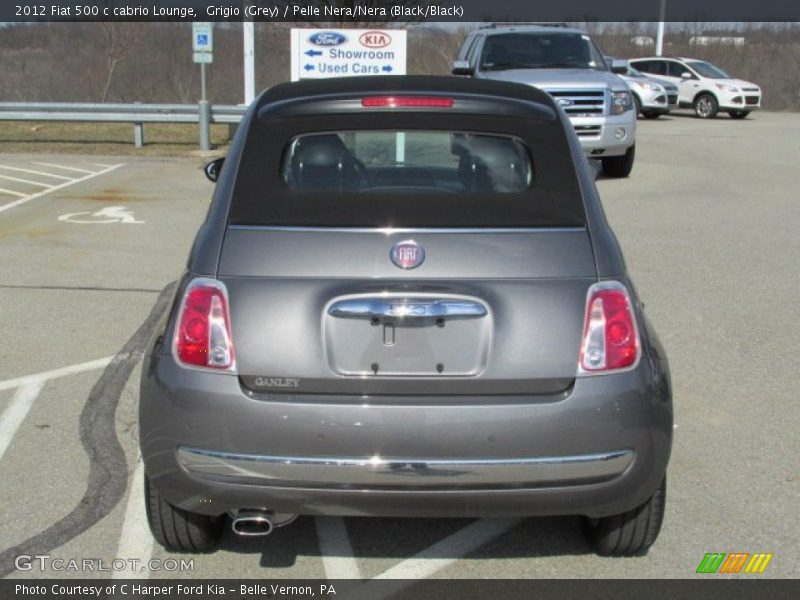 Grigio (Grey) / Pelle Nera/Nera (Black/Black) 2012 Fiat 500 c cabrio Lounge